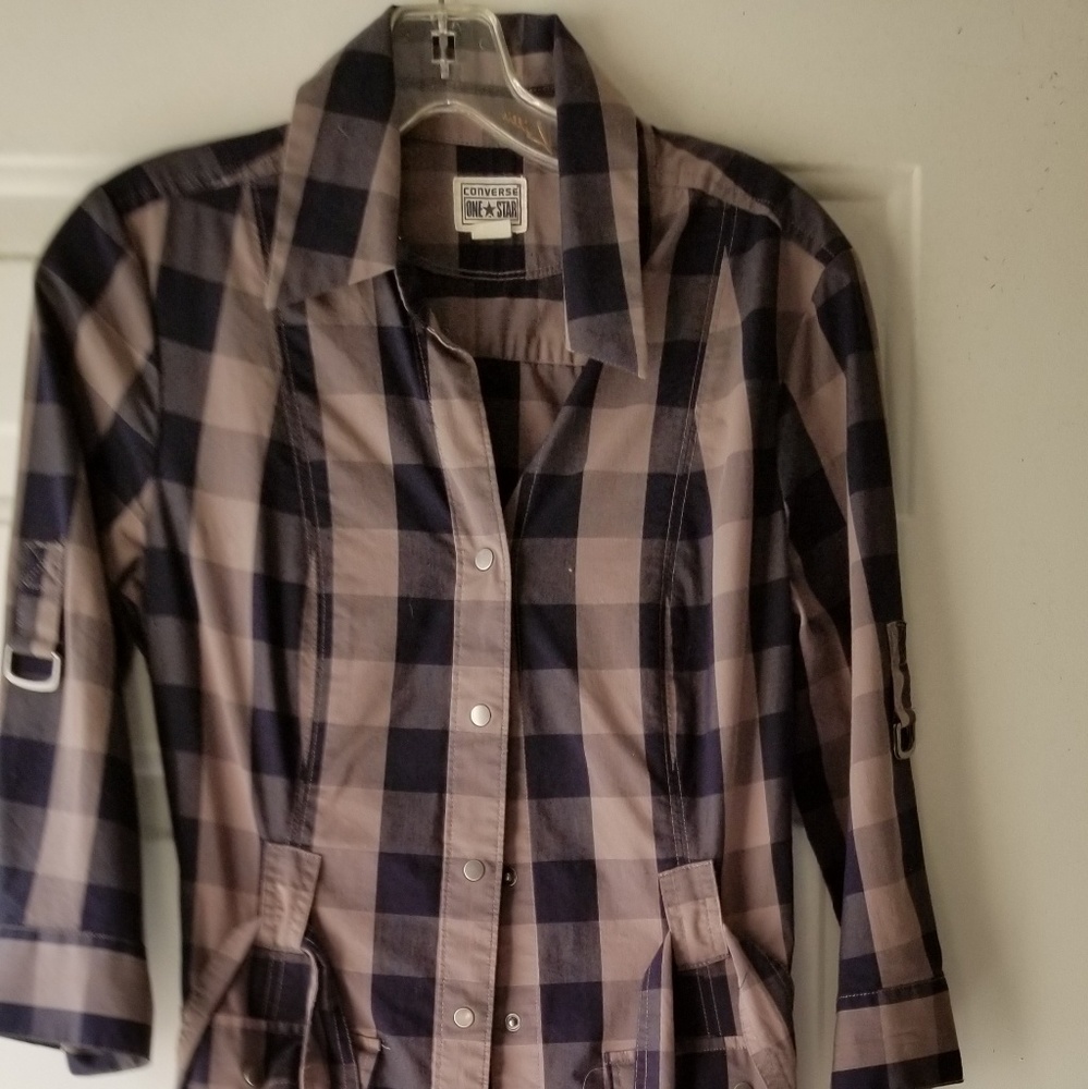 Long sleeved checkered dress